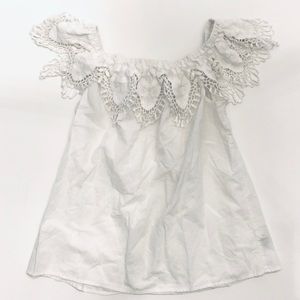 Merona Lacy Crochet White Babydoll Top